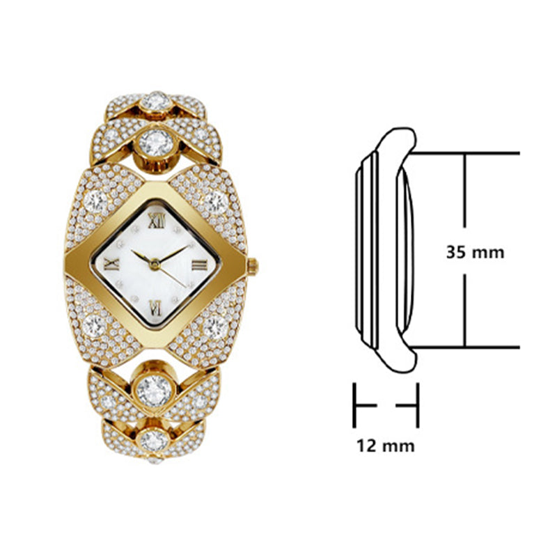 Damklocka I Retrostil Med Quartz-Motiv/Dameshorloge Retrostijl Kwarts