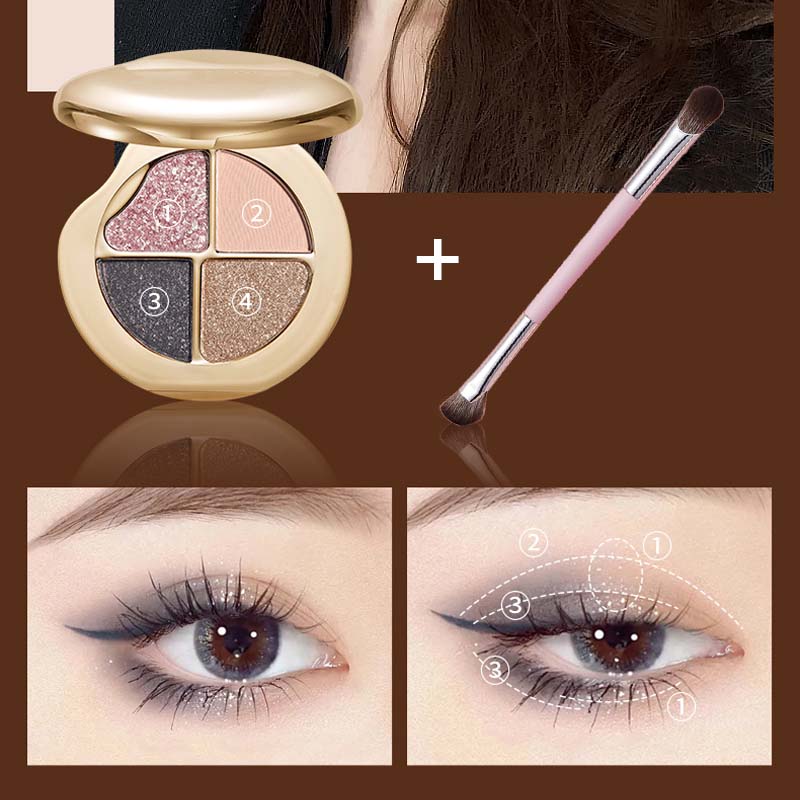 Oogschaduwpalet Starry Sky met vier kleuren (🔥Wordt geleverd met een multifunctionele make-up borstel)