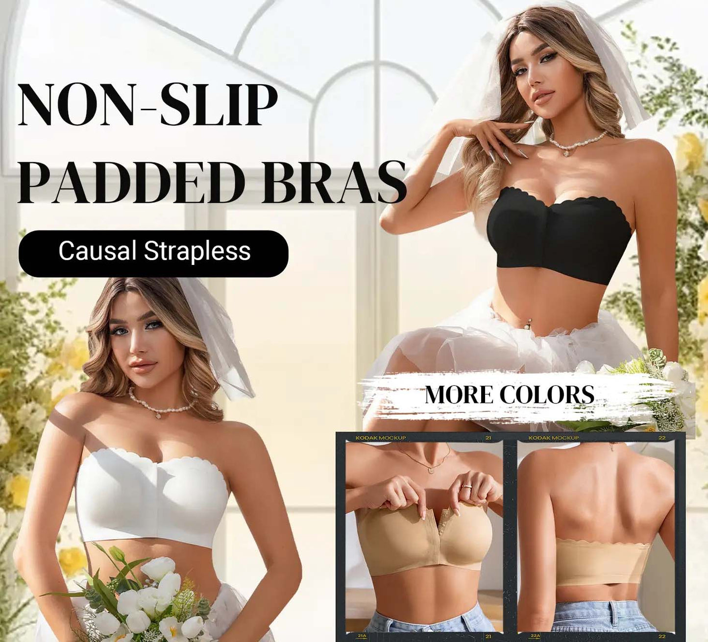 Naadloze Bandeau Beha Zonder Sluiting Aan De Voorkant