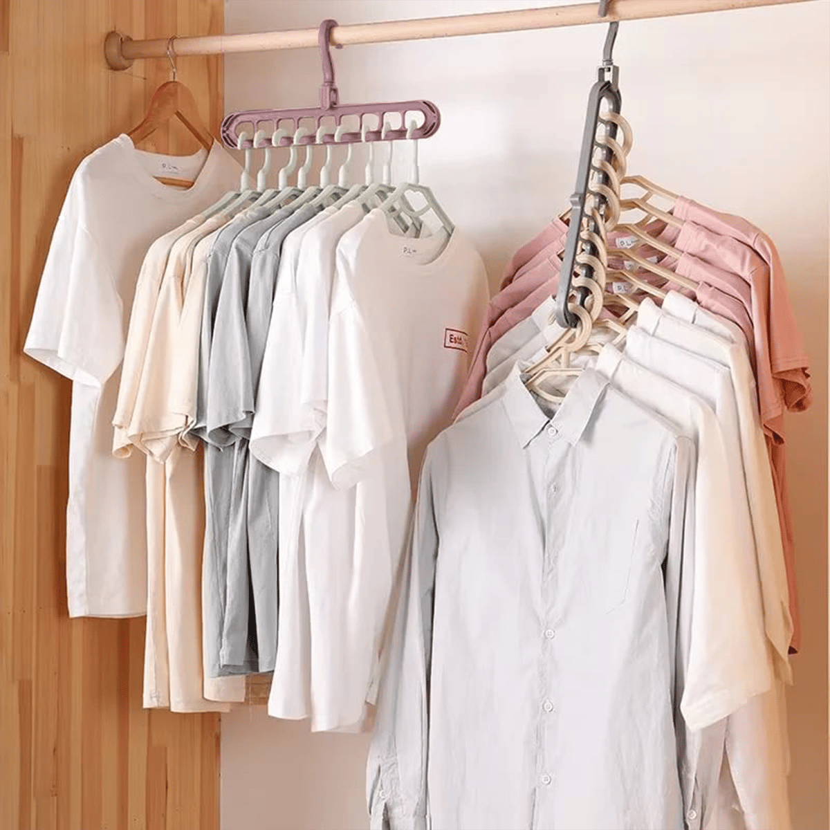 🔥👚 9-i-1 smart kleshenger – Frigjør 85 % av plassen i skapet ditt!
