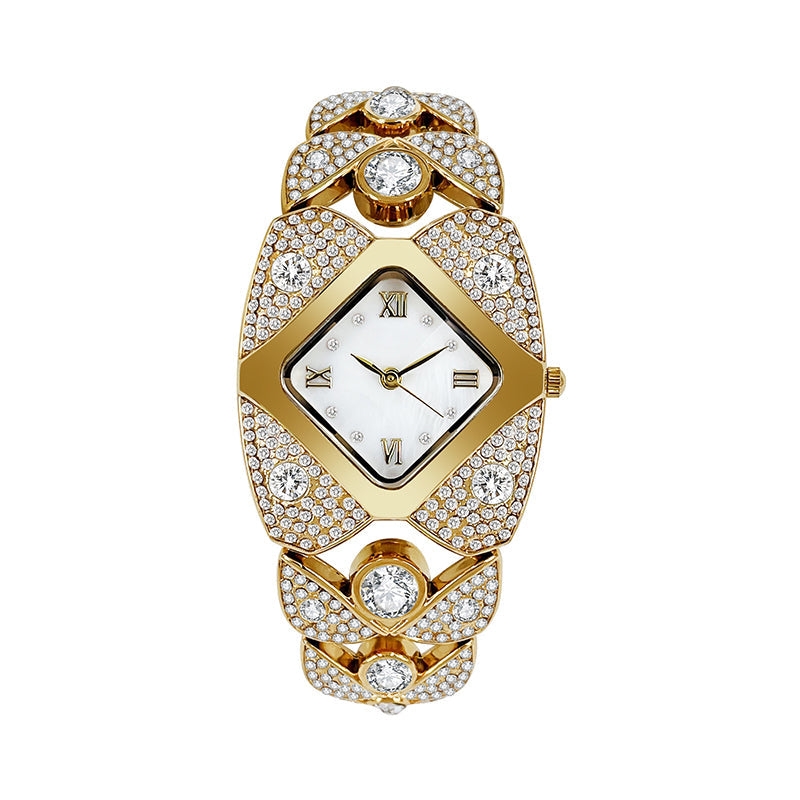Damklocka I Retrostil Med Quartz-Motiv/Dameshorloge Retrostijl Kwarts