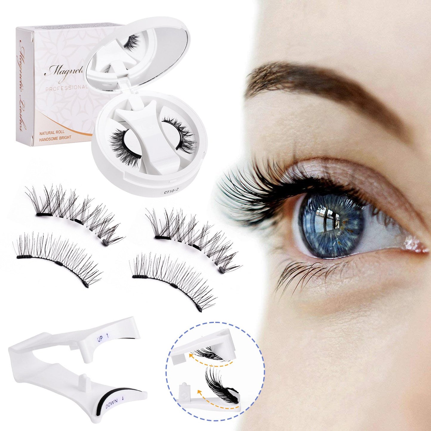 Herbruikbare magnetische wimpers met applicato