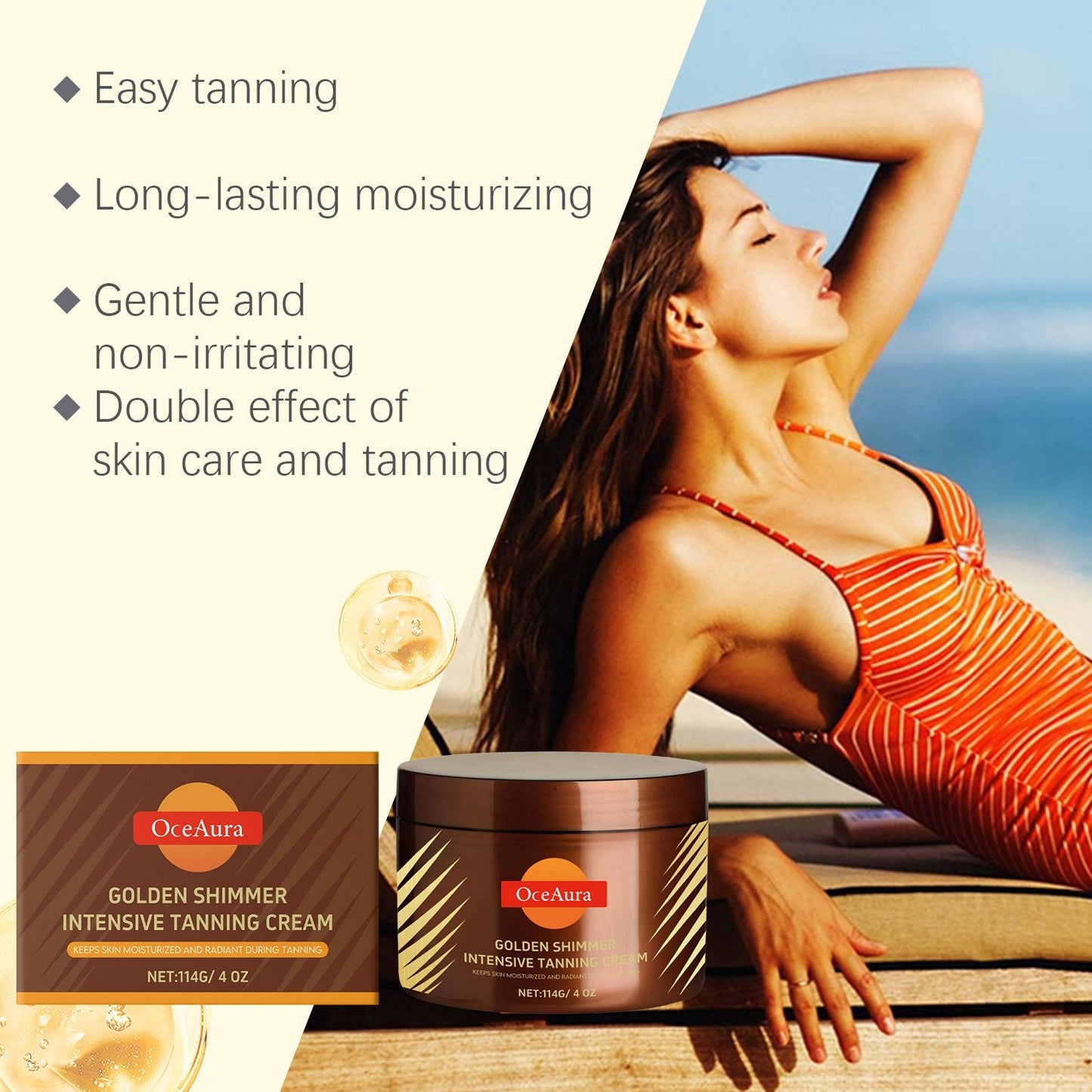 🔥Summer Sale 2025 - Goudglans intensief bruinen zonder zonnemelk | Bruin zonder zonversneller💖