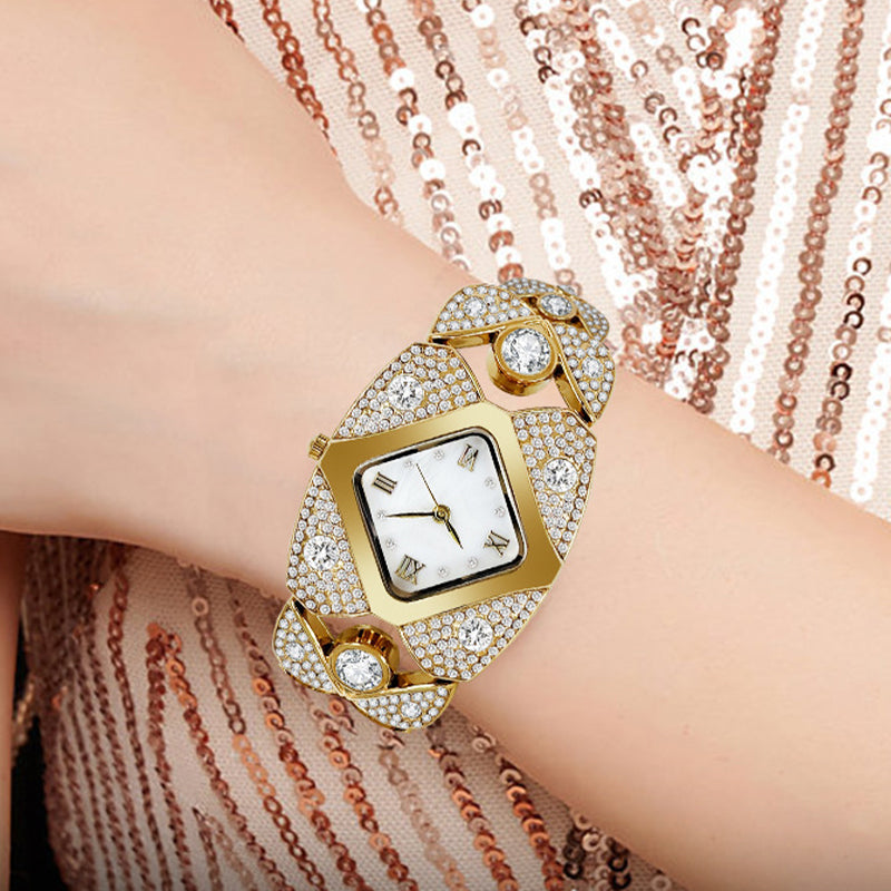 Damklocka I Retrostil Med Quartz-Motiv/Dameshorloge Retrostijl Kwarts