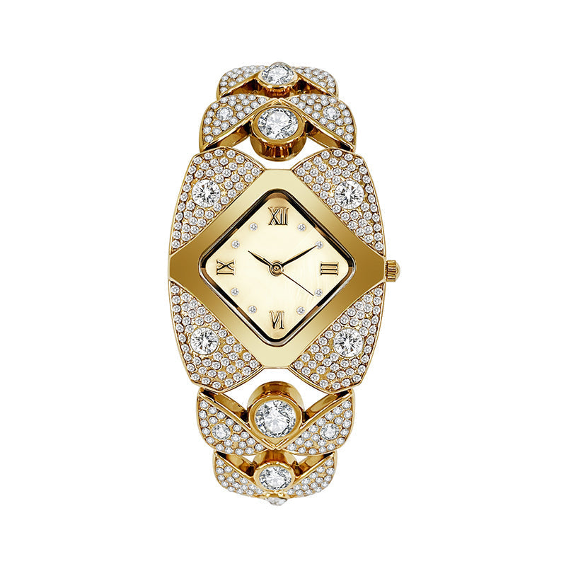 Damklocka I Retrostil Med Quartz-Motiv/Dameshorloge Retrostijl Kwarts
