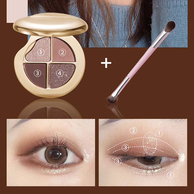 Oogschaduwpalet Starry Sky met vier kleuren (🔥Wordt geleverd met een multifunctionele make-up borstel)