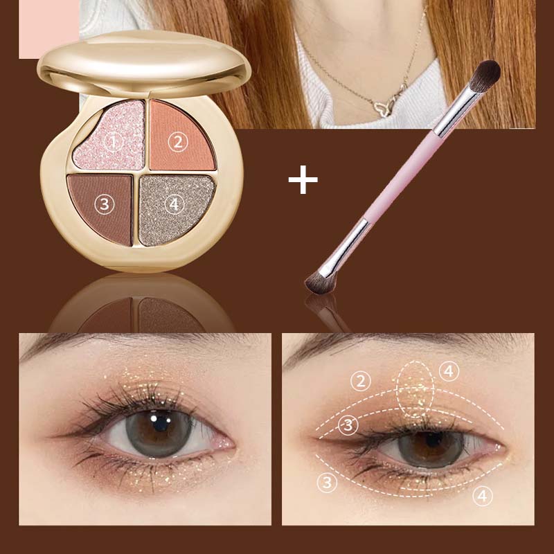 Oogschaduwpalet Starry Sky met vier kleuren (🔥Wordt geleverd met een multifunctionele make-up borstel)