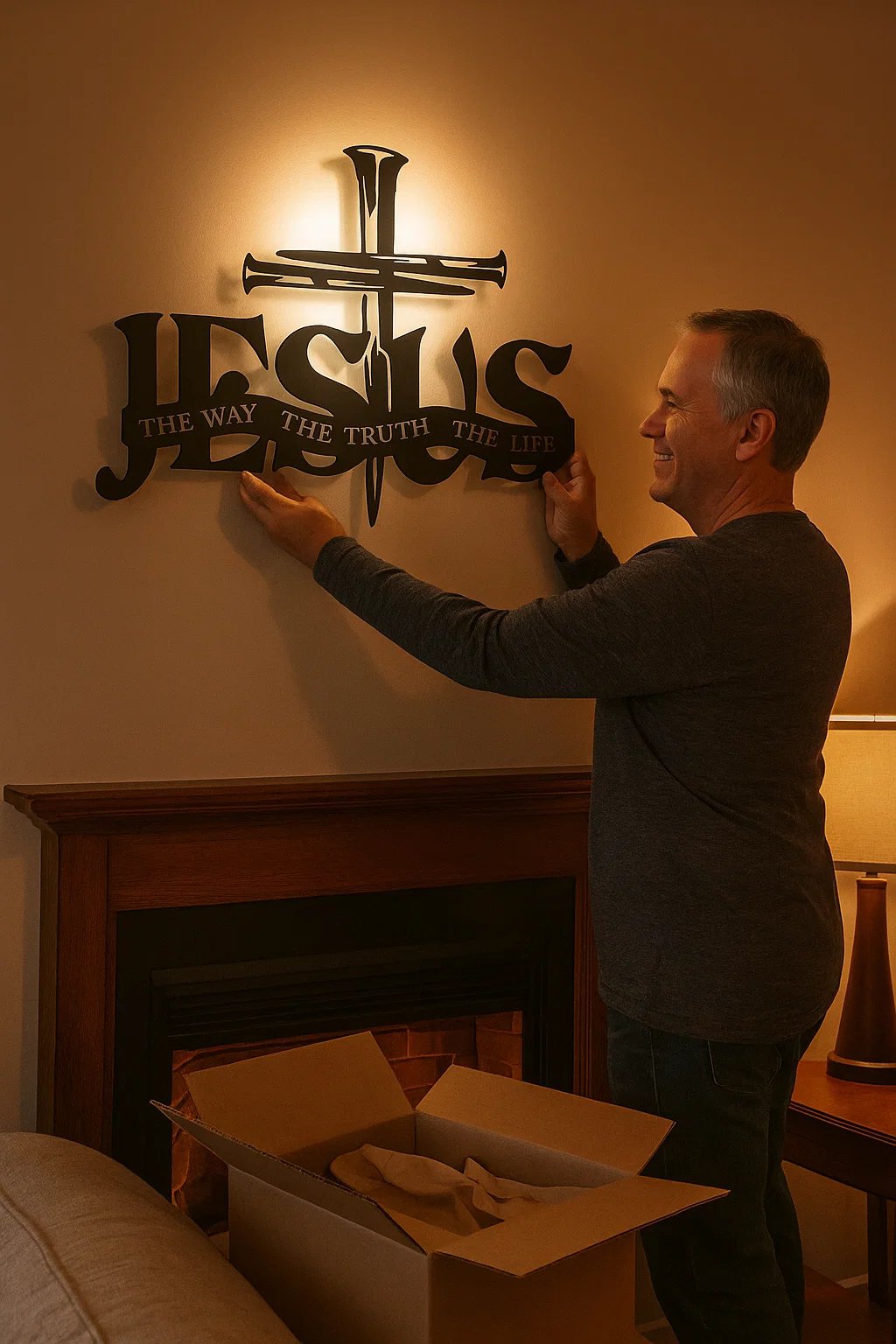 (🎁Laatste dag 49% UIT)🔥Jesus & Kruis Design Muurkunst - ⌛Limited Handmade Series