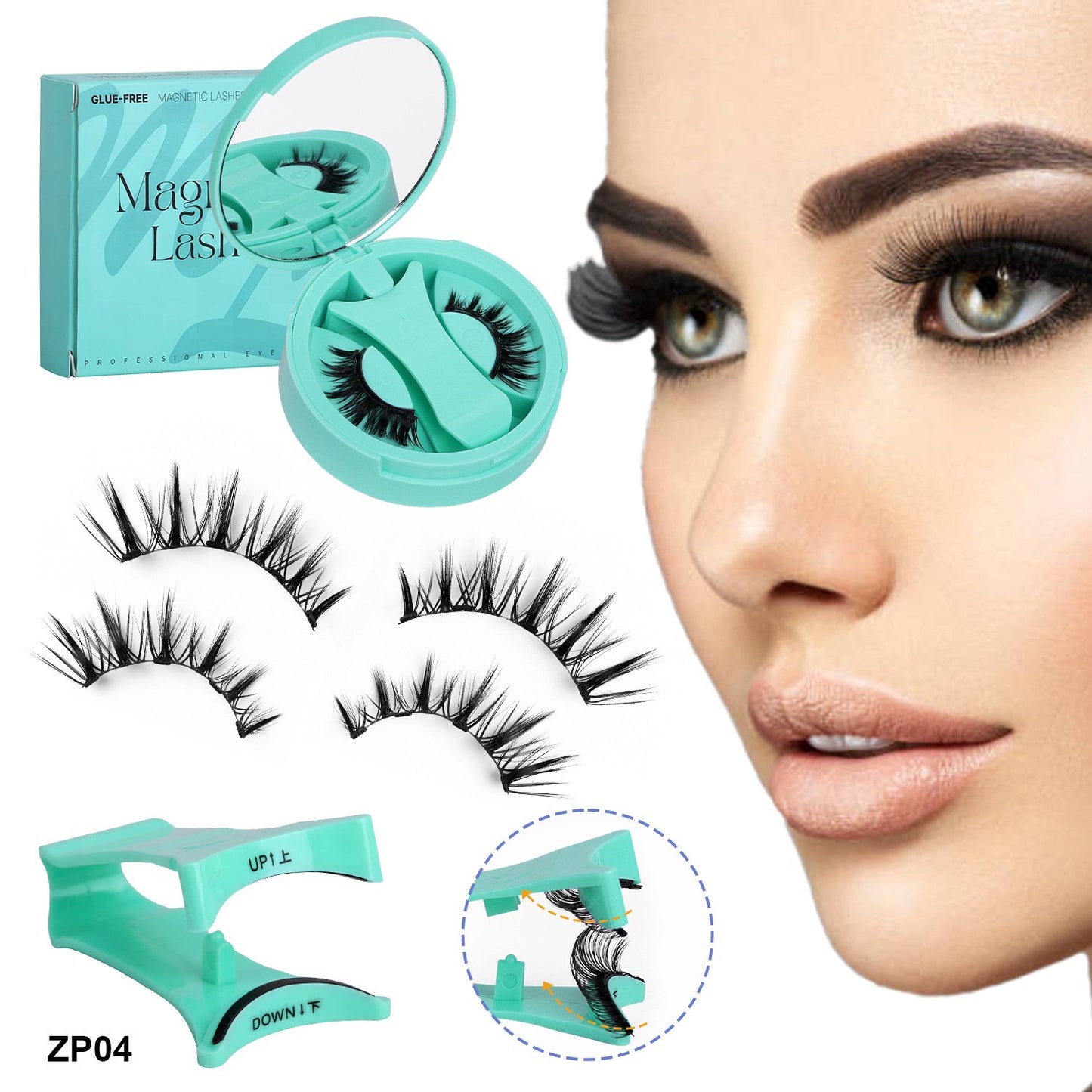 Herbruikbare magnetische wimpers met applicato