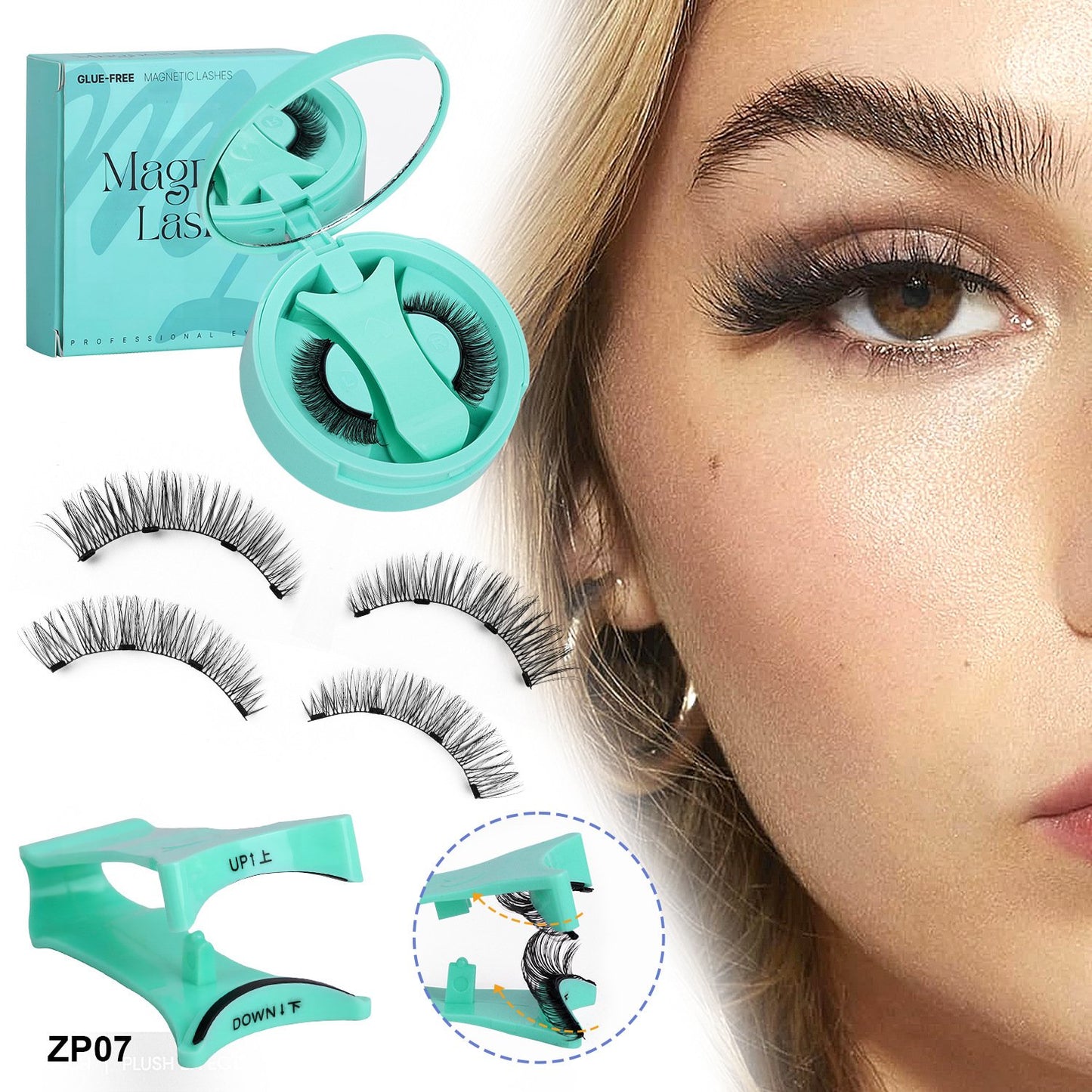 Herbruikbare magnetische wimpers met applicato