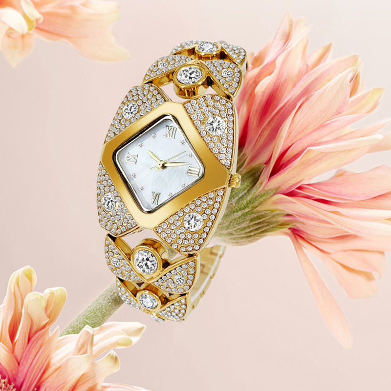 Damklocka I Retrostil Med Quartz-Motiv/Dameshorloge Retrostijl Kwarts