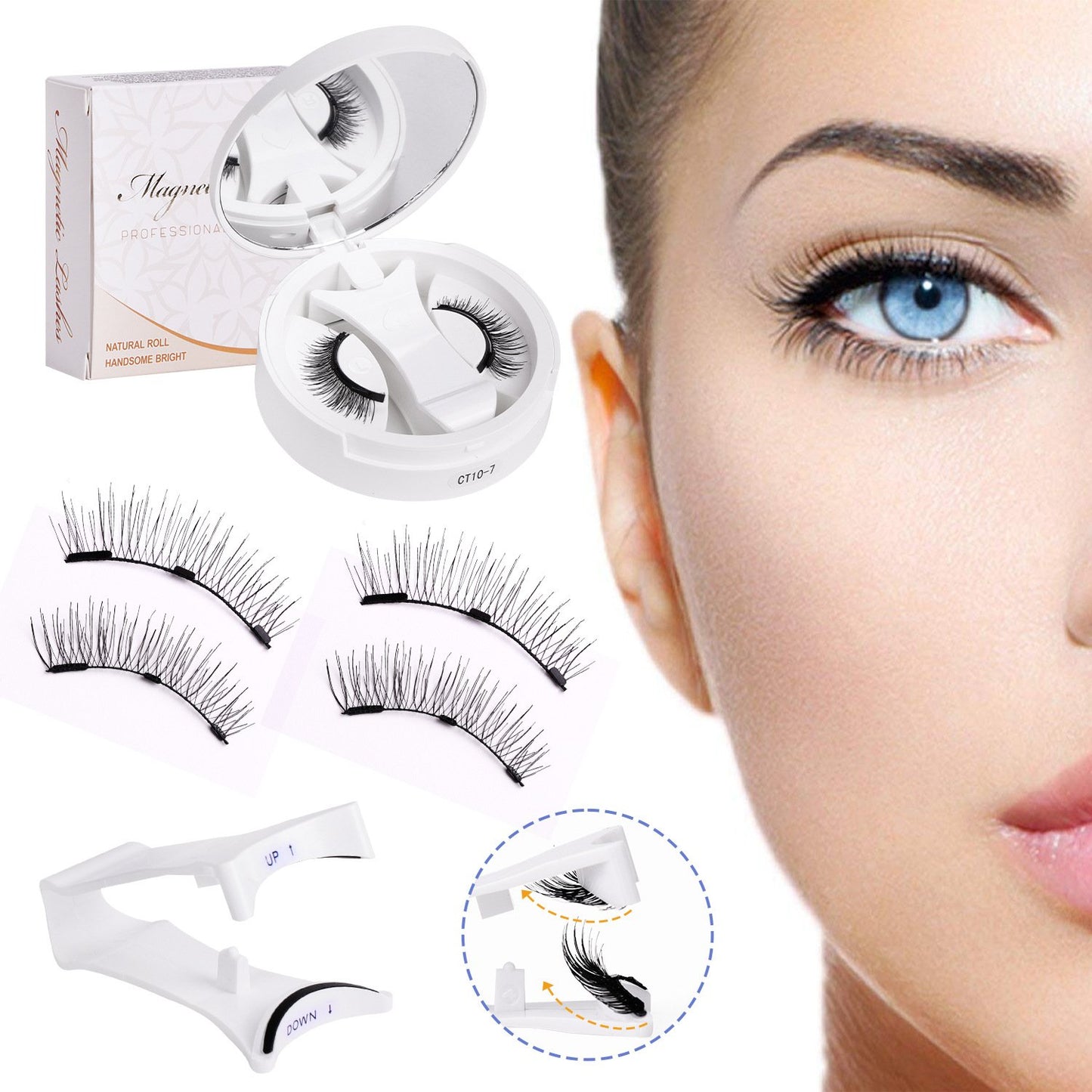 Herbruikbare magnetische wimpers met applicato