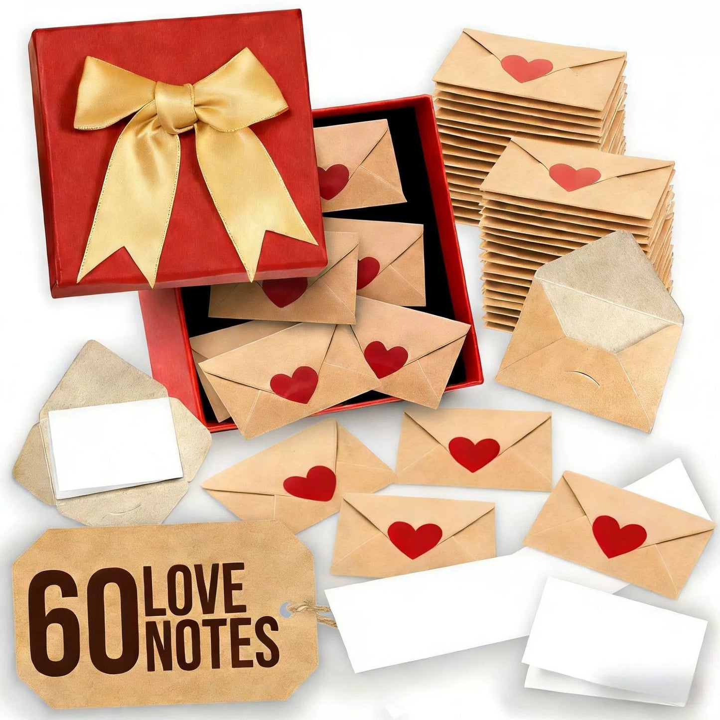 💖Heit Valentinsdagstilbud🌹DIY Love Letter Box – Mini blanke kort og konvolutter ✨💖