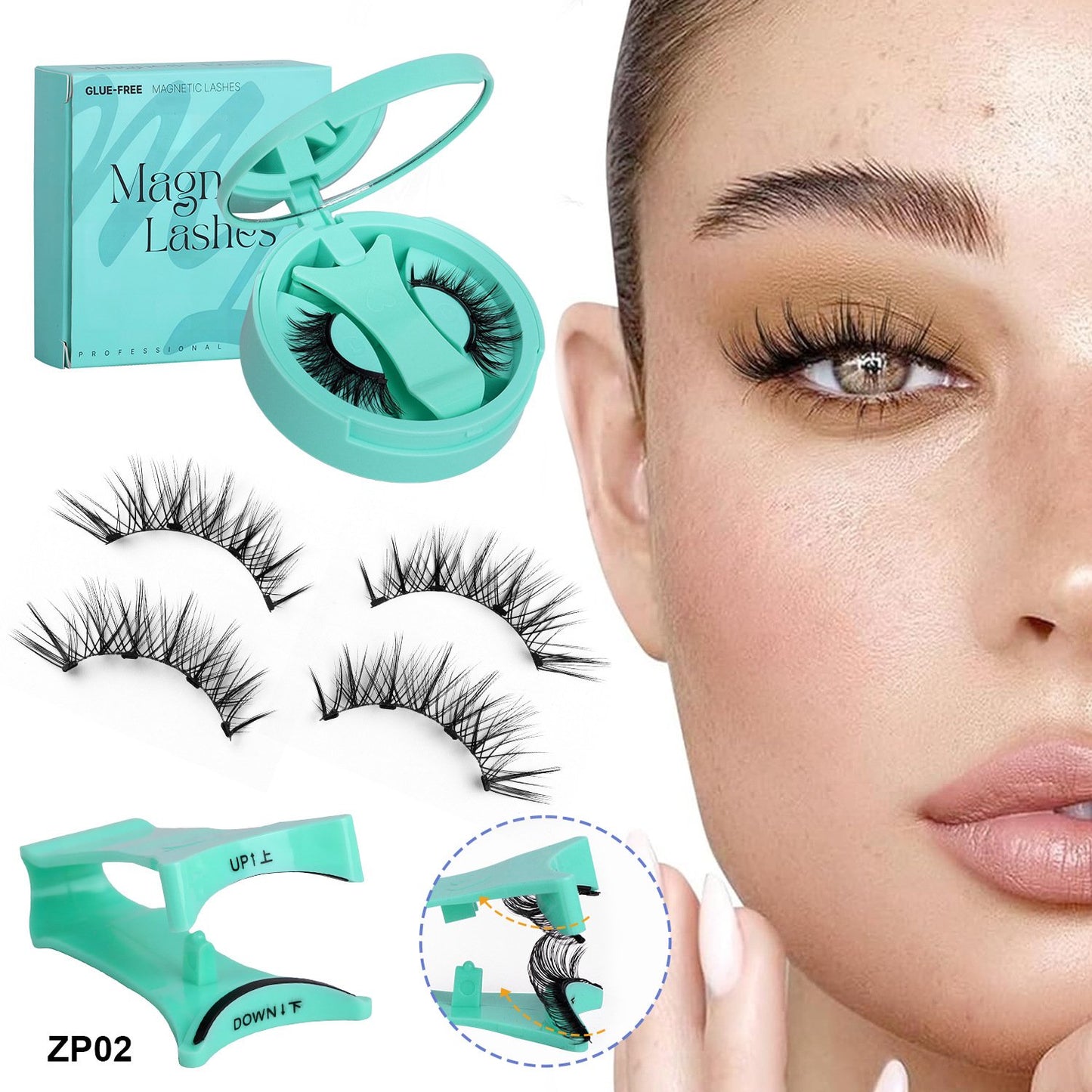 Herbruikbare magnetische wimpers met applicato