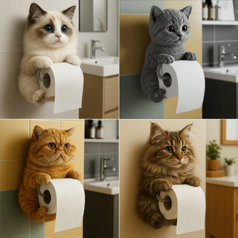 🧻Toiletpapierhouder voor katten aan de muur🐾