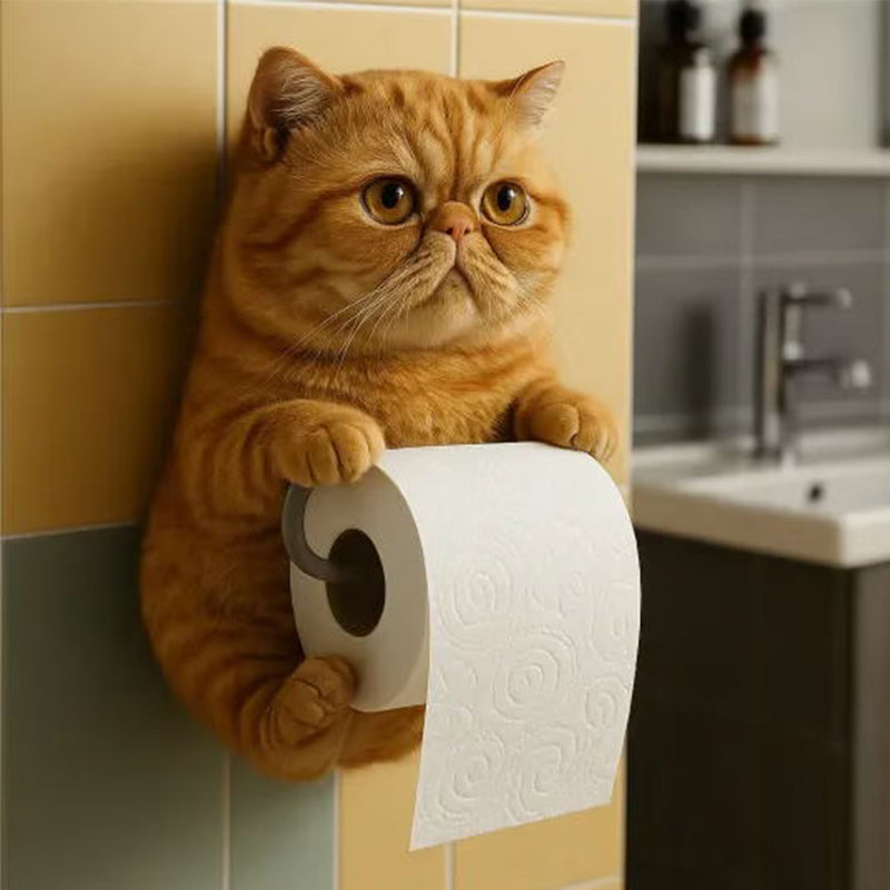 🧻Toiletpapierhouder voor katten aan de muur🐾