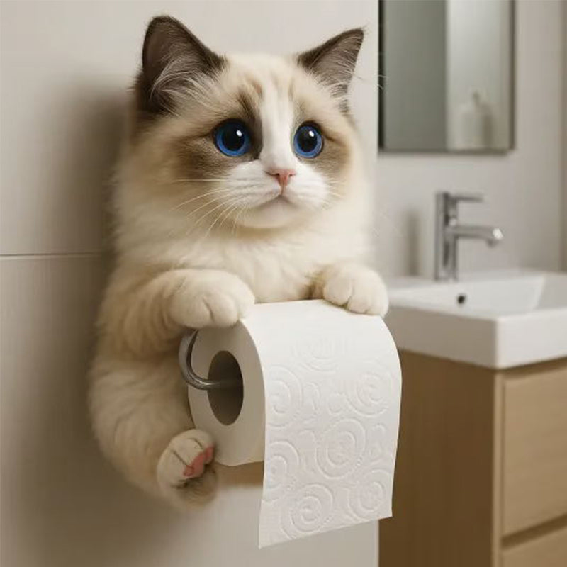 🧻Toiletpapierhouder voor katten aan de muur🐾