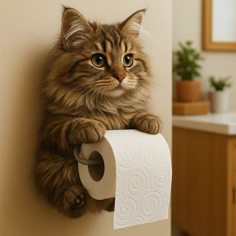 🧻Toiletpapierhouder voor katten aan de muur🐾