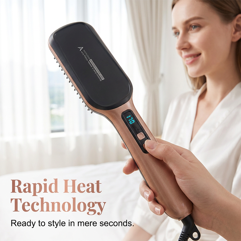 ⚡🔥💖3-i-1 negativ ione-kam for rettetang, krølling og tørking av hår