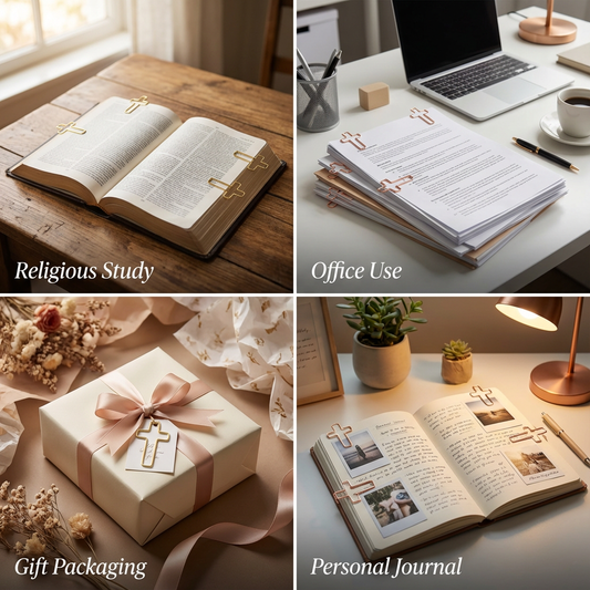 ✝️ Korsformet bokmerke av binders — en blanding av spiritualitet og eleganse, den perfekte følgesvenn for alle lesere📖