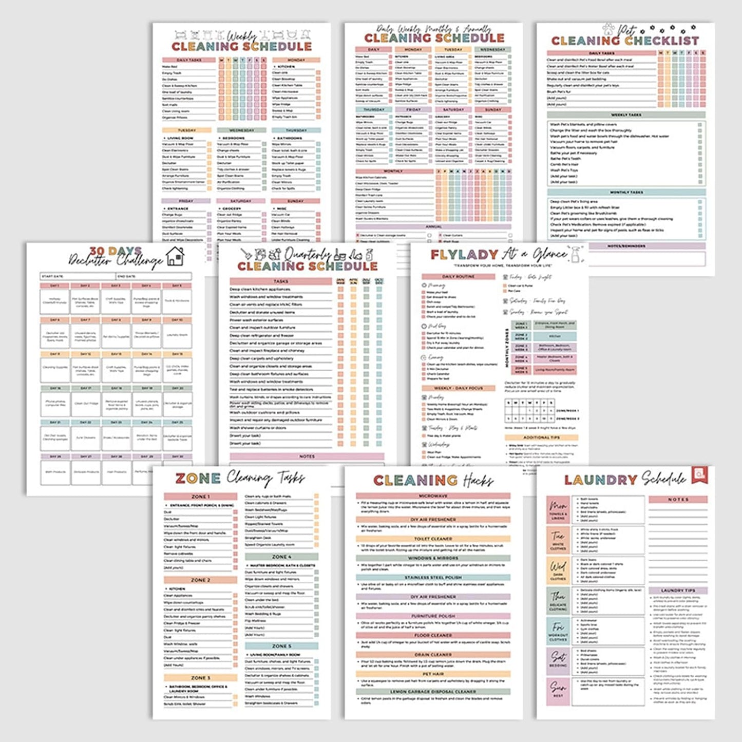 🔥🔥ADHD Rengjørings- og organiseringverktøysett - Hjemmeplanlegger