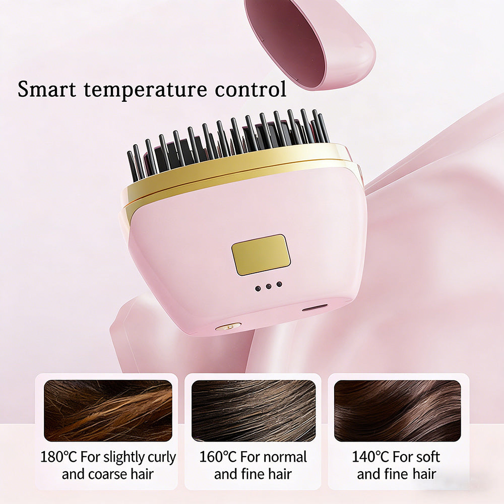 💇‍♀️Bærbar mini-ion-rettetangkam –💇 Skaper en voluminøs frisyre på bare 3 minutter
