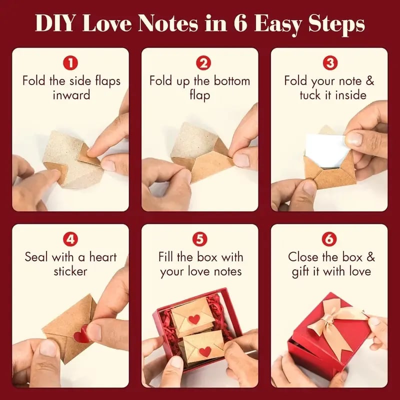💖Heit Valentinsdagstilbud🌹DIY Love Letter Box – Mini blanke kort og konvolutter ✨💖