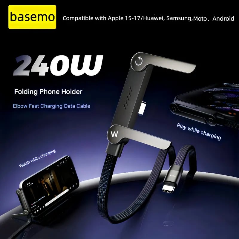 ⚡Usynlig 2-i-1-mobilstativ + 240 W hurtigladekabel