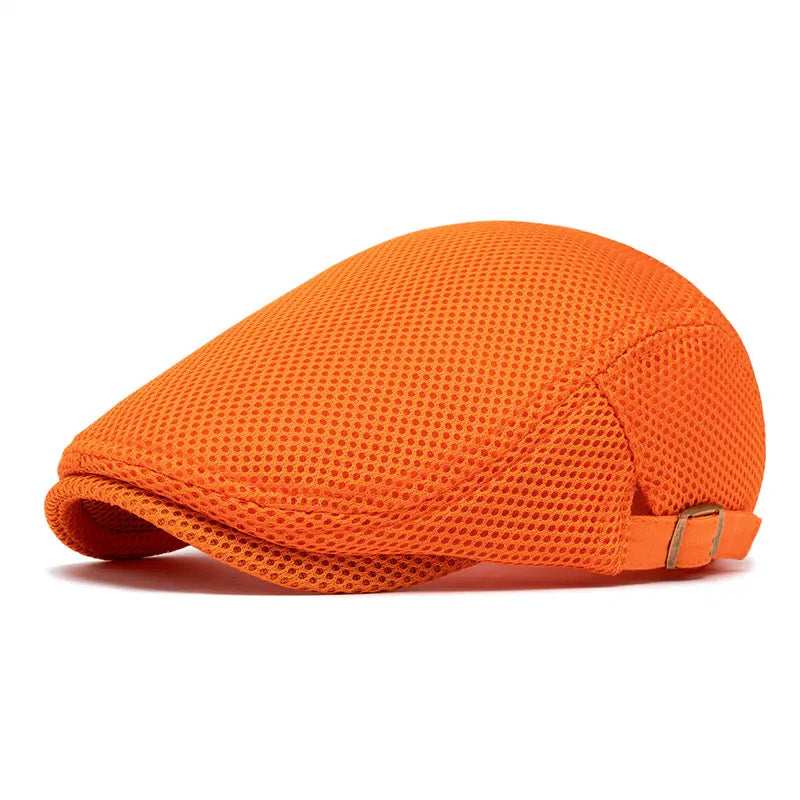 🧢Pustende nettinghatt for menn – Justerbar sommerhatt i avisbukse med eføy-motiv