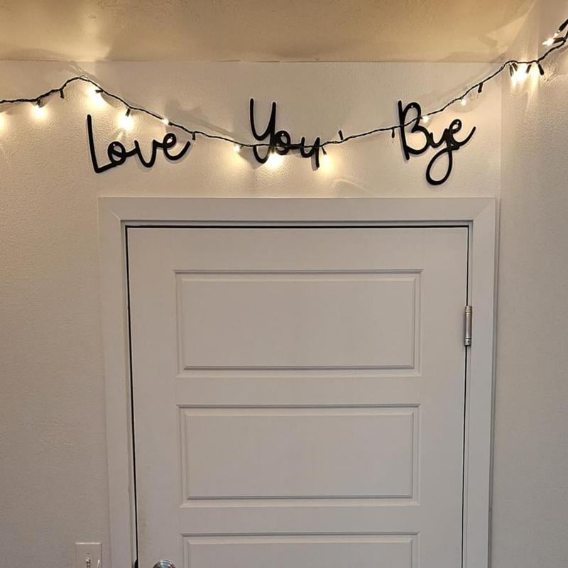 "Love you Bye" ✨Veggdekorasjon i tre - Ingen veggskader