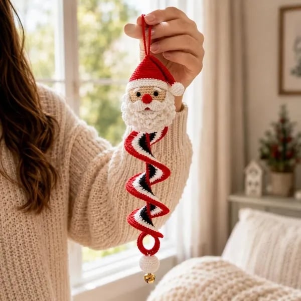 ☃️Siste dag 50 % RABATT - DIY spiralheklet snømannsett