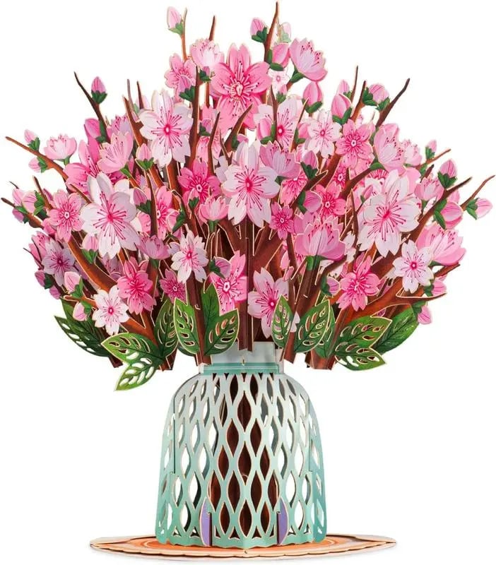 💌 Eksklusivt til Valentinsdag: 3D-pop-up-kort med kirsebærblomster – det ultimate minnet for kortelskere ❤️
