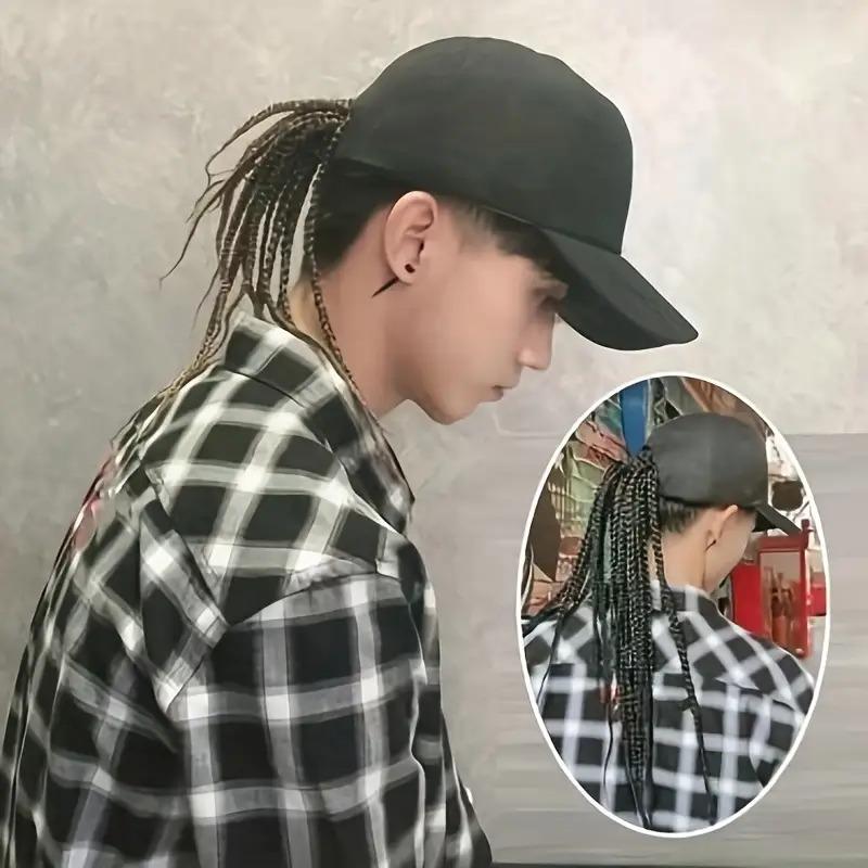 🧢Flettet baseballparykkhette – Trykklås med sikrede dreadlock