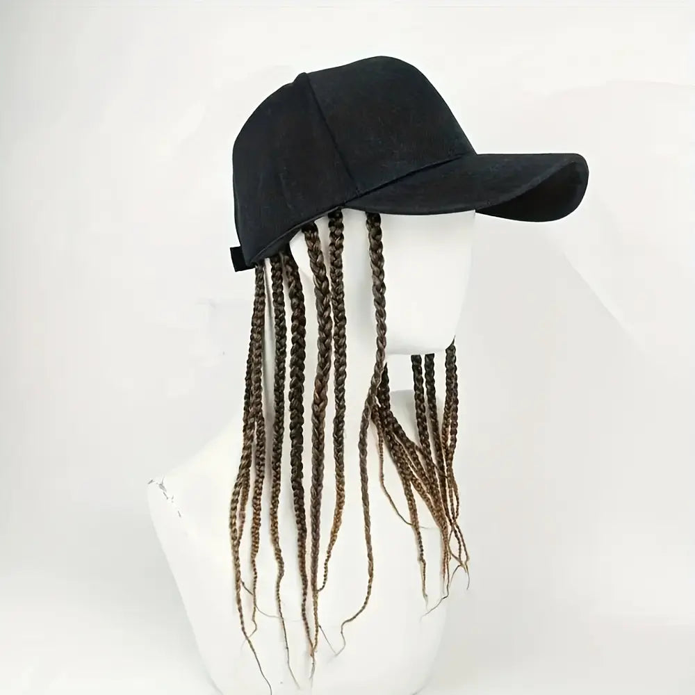 🧢Flettet baseballparykkhette – Trykklås med sikrede dreadlock