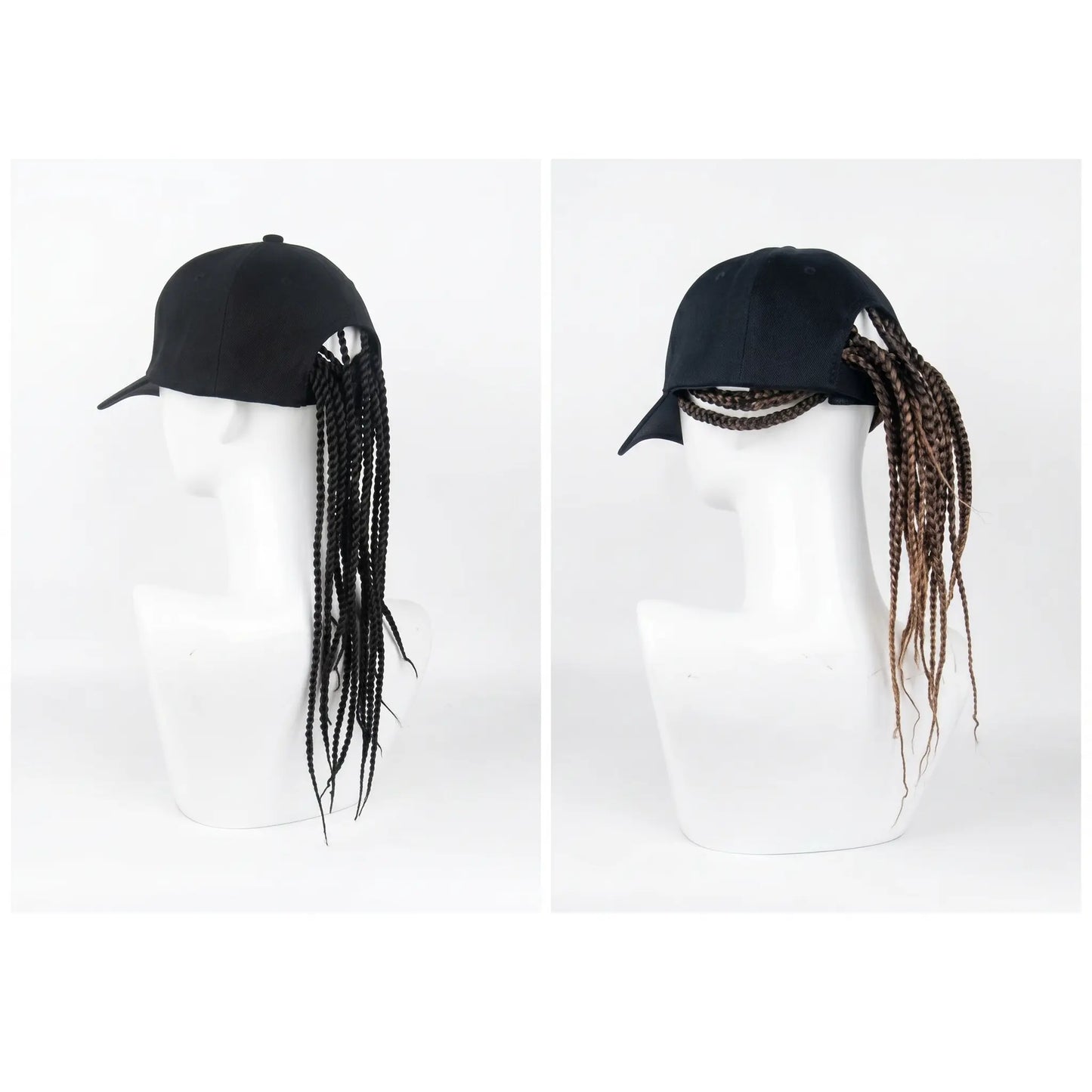 🧢Flettet baseballparykkhette – Trykklås med sikrede dreadlock