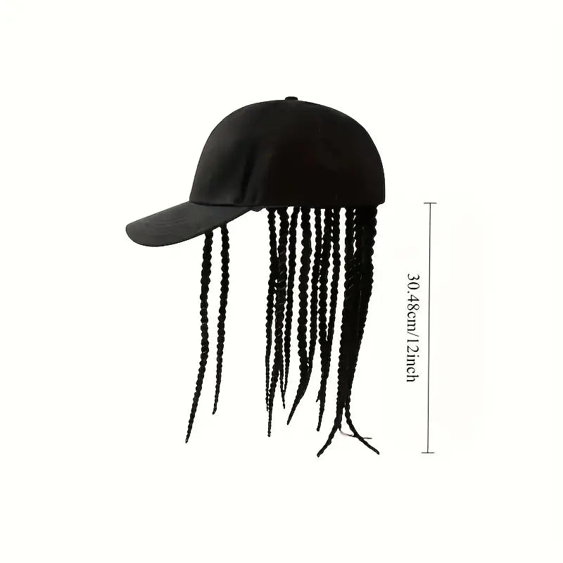 🧢Flettet baseballparykkhette – Trykklås med sikrede dreadlock