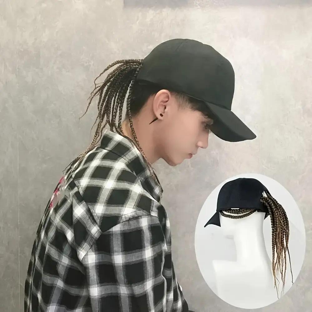 🧢Flettet baseballparykkhette – Trykklås med sikrede dreadlock