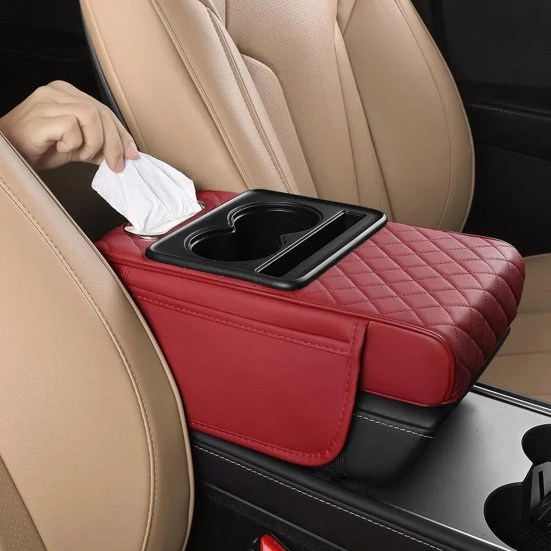 🚗 🔥Multifunksjonell PU-skinnmatte til armlene i bilen
