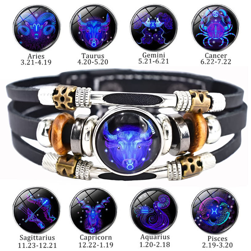 🌌 Armband med stjärntecken som lyser i mörkret