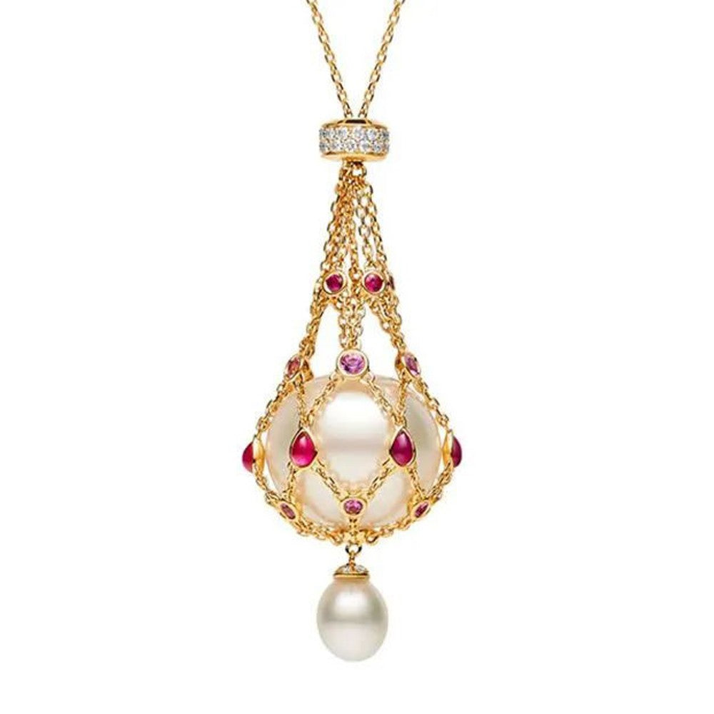 💫📿 Ferskvannsperle- og safiranheng 🔮✨ Utstråler en følelse av fasjonabel eleganse