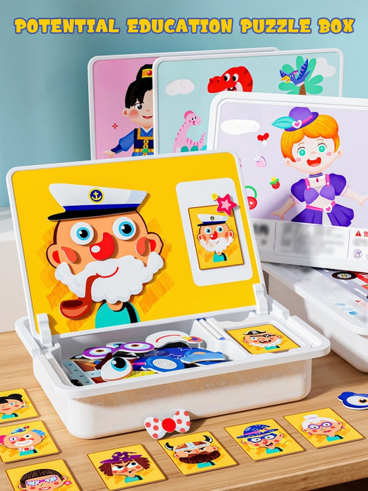 Magnetische puzzels Gezicht aankleden Reisspel Dubbelzijdig Educatief speelgoed voor kleuter
