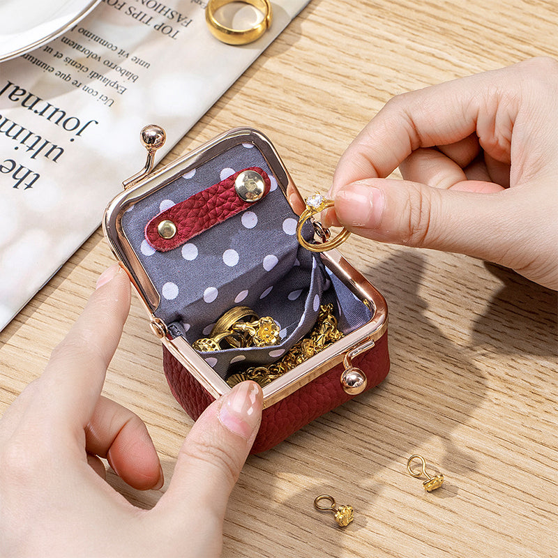 🎁❤️Mini smykkeskrin i ekte skinn