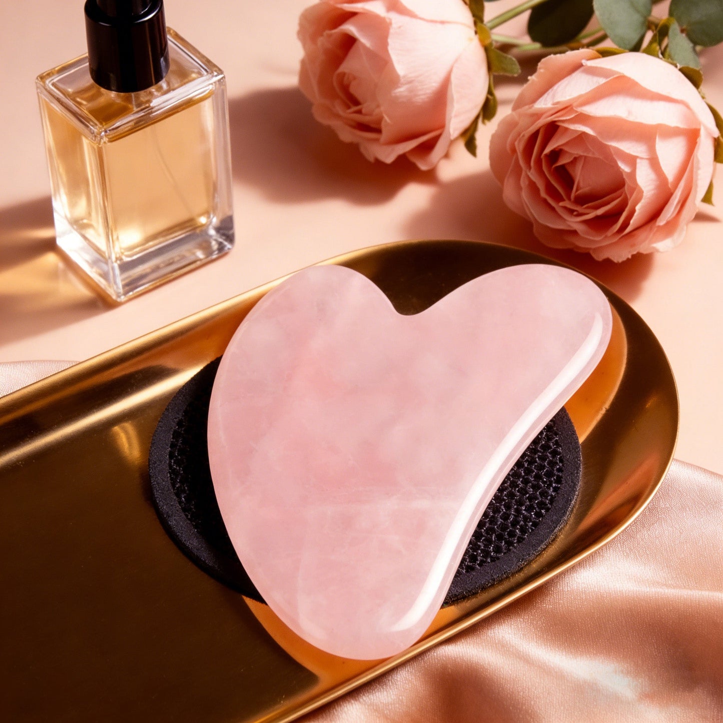 💖Hjerteformet Gua Sha-massasjeapparat med naturlig krystall – Gua Sha-verktøy for hele kroppen for ansikt, nakke og kropp
