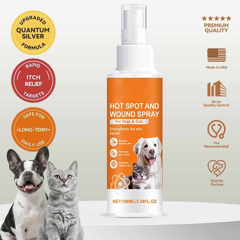 🐶Kløelindrende spray 💖 Veterinæranbefalt hudlindrende kvantesølvspray for hunder og katter