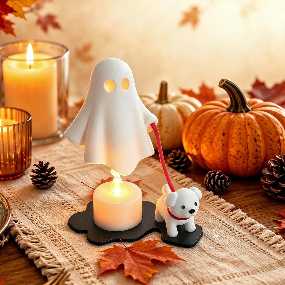 👻🐾 Nattlys med spøkelseshund til Halloween