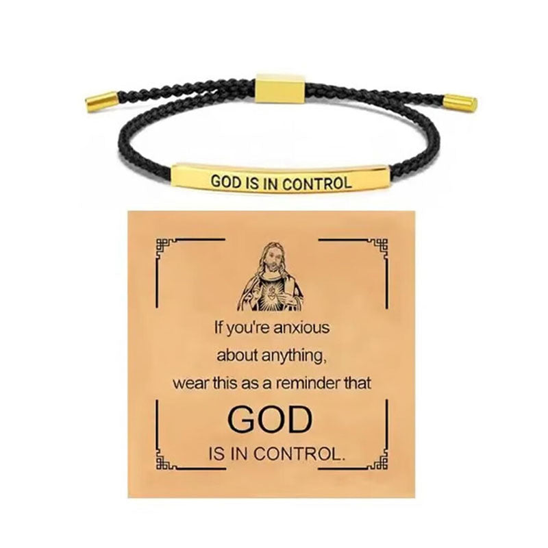 ✨📿 Vevd armbånd i rustfritt stål – motiverende og inspirerende armbånd med avtakbart trykk! ✨🦾