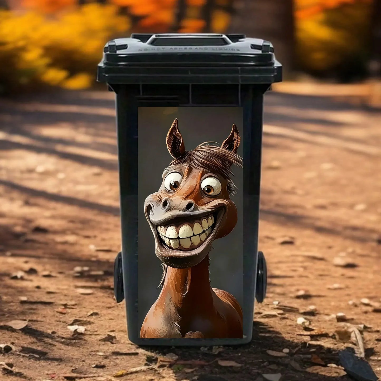🦒🐯Kreativt søppelbøtteklistremerke med fargerik tegneserie✨