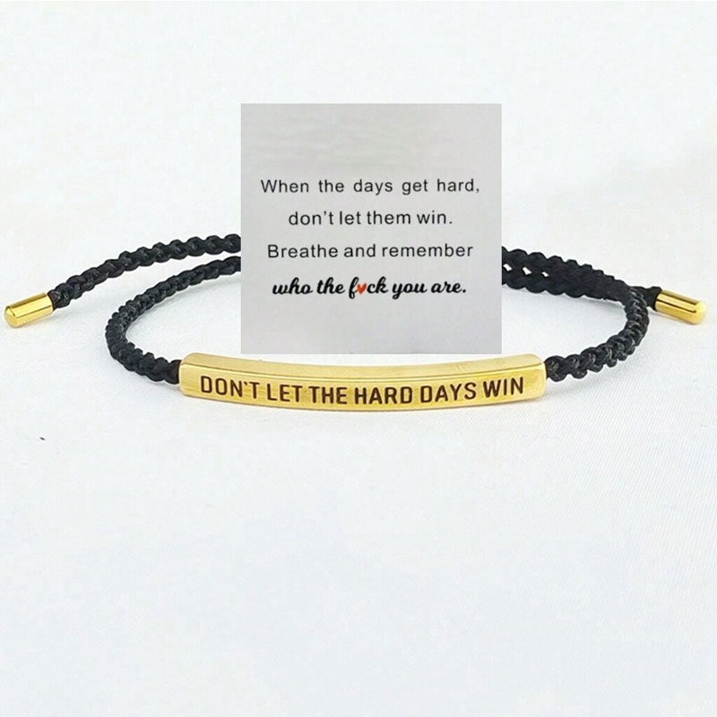 ✨📿 Vevd armbånd i rustfritt stål – motiverende og inspirerende armbånd med avtakbart trykk! ✨🦾