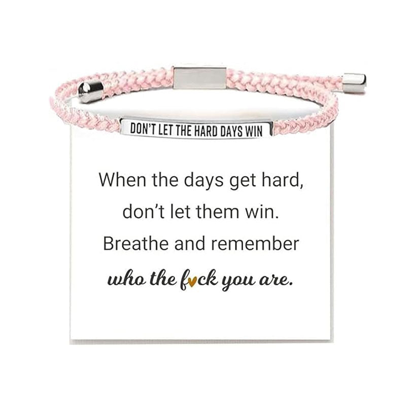 ✨📿 Vevd armbånd i rustfritt stål – motiverende og inspirerende armbånd med avtakbart trykk! ✨🦾