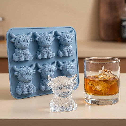 🐮 Mini isbitform av høylandsku – Søt 3D-is til drikke, fester og gaver